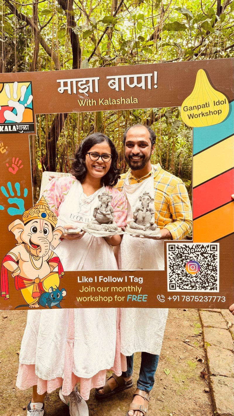Ganpati idol making workshop conducted by Kalashala in Pune